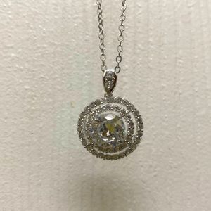 Silver Tone Cubic Zirconia Necklace